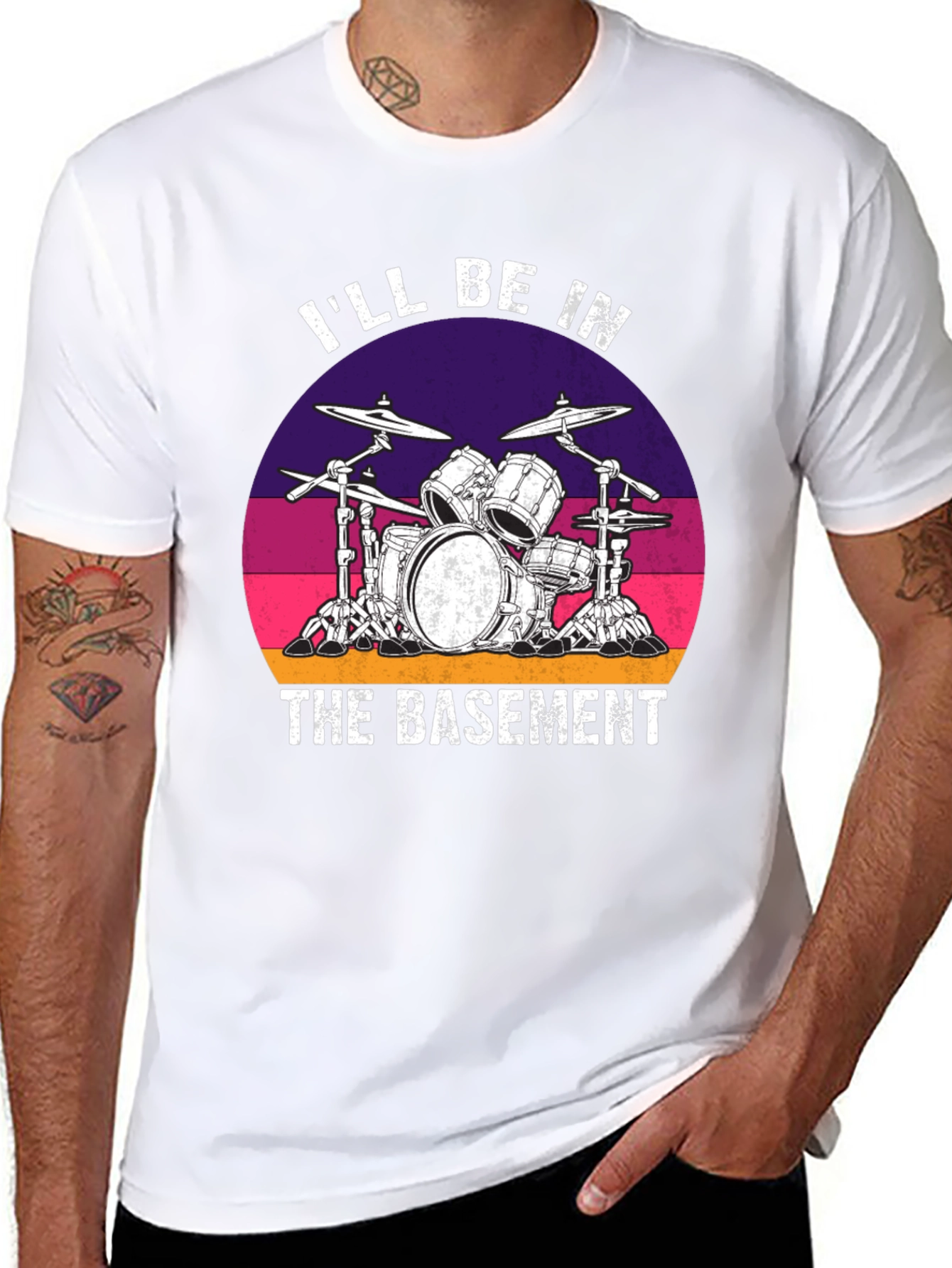 Ill Be In The Basement Drum Set Graphic Tee