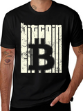 Bitcoin Graphic Print Black T-Shirt