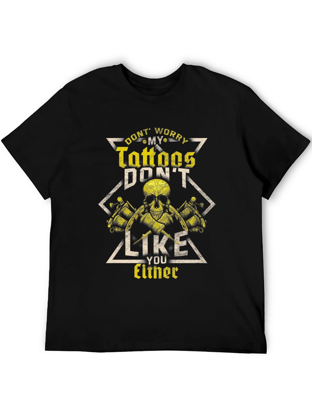 Tattoo Lover T-Shirt - Skull & Tattoo Gun Design