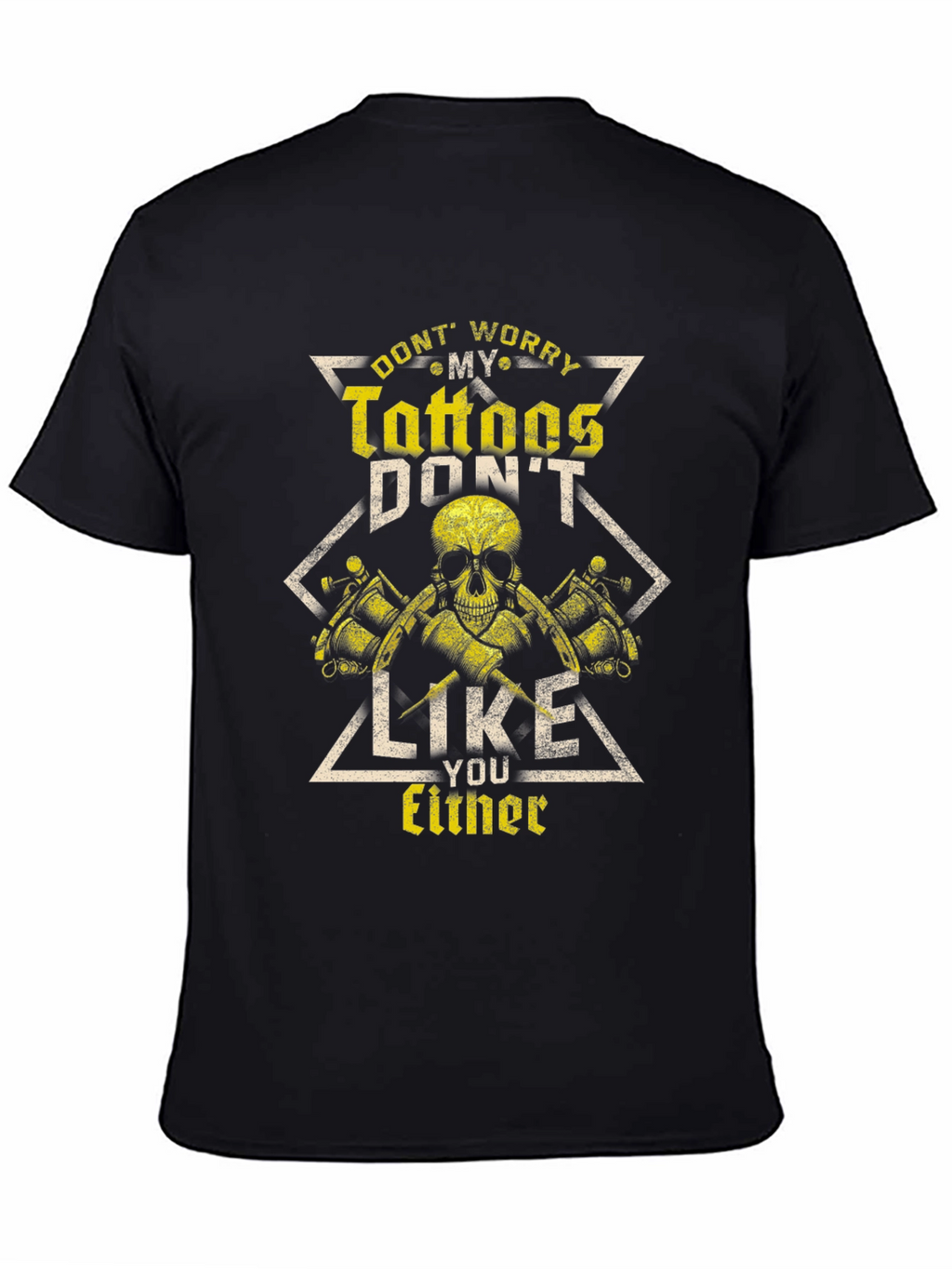 Tattoo Lover T-Shirt - Skull & Tattoo Gun Design