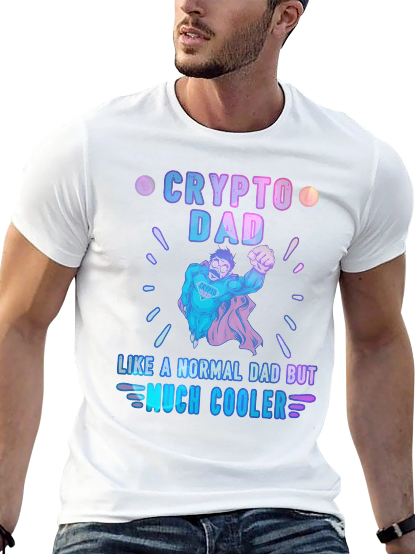 Crypto Dad Much Cooler Graphic T-Shirt