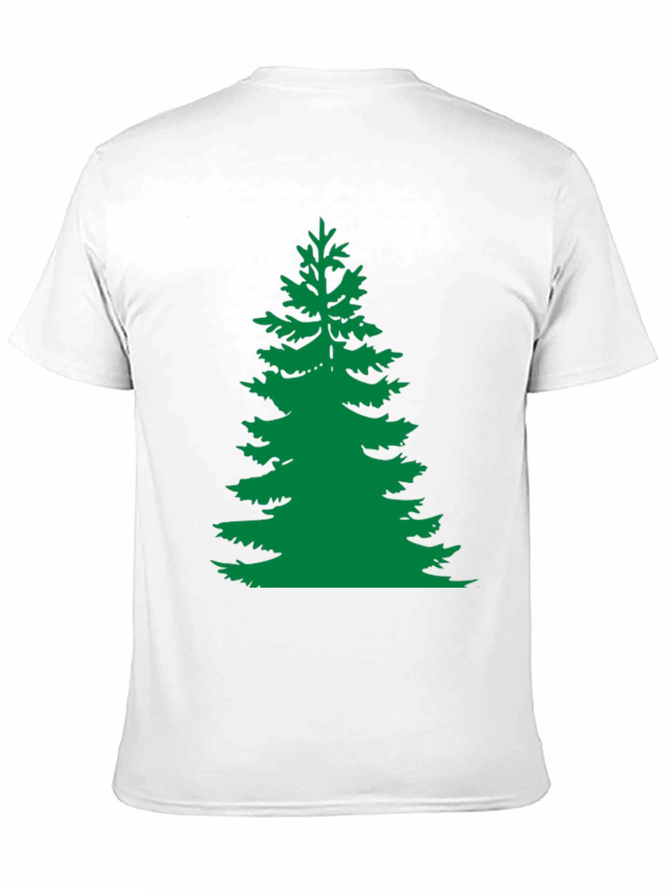 Green Pine Tree Graphic Black T-Shirt