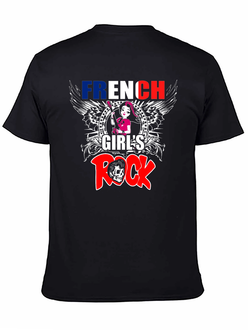 French Girls Rock T-Shirt - Skull Graphic Tee