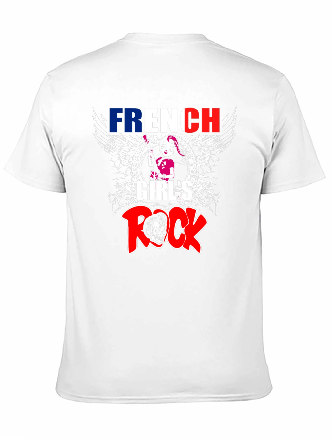 French Girls Rock T-Shirt - Skull Graphic Tee