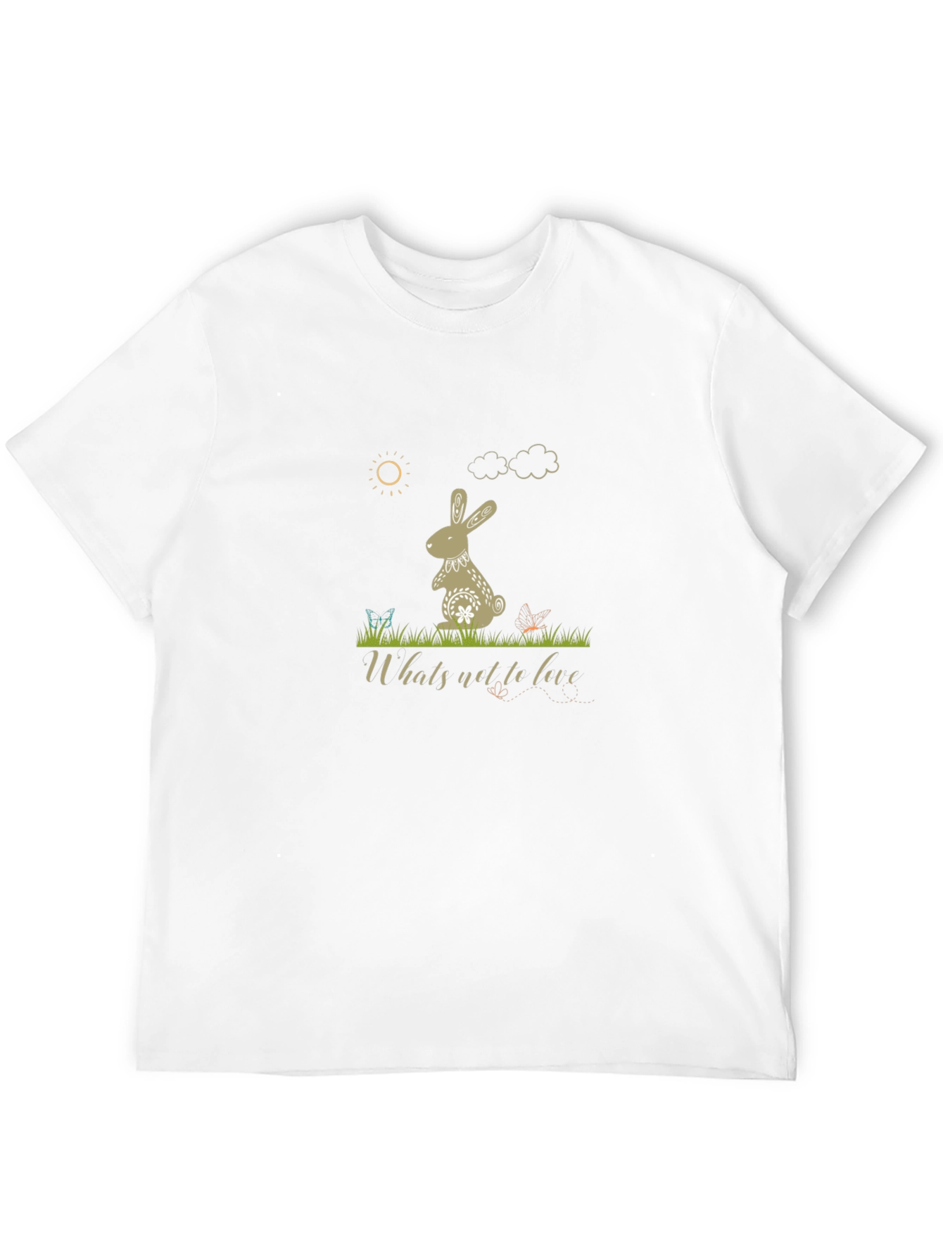 Rabbit Graphic Print Black T-Shirt