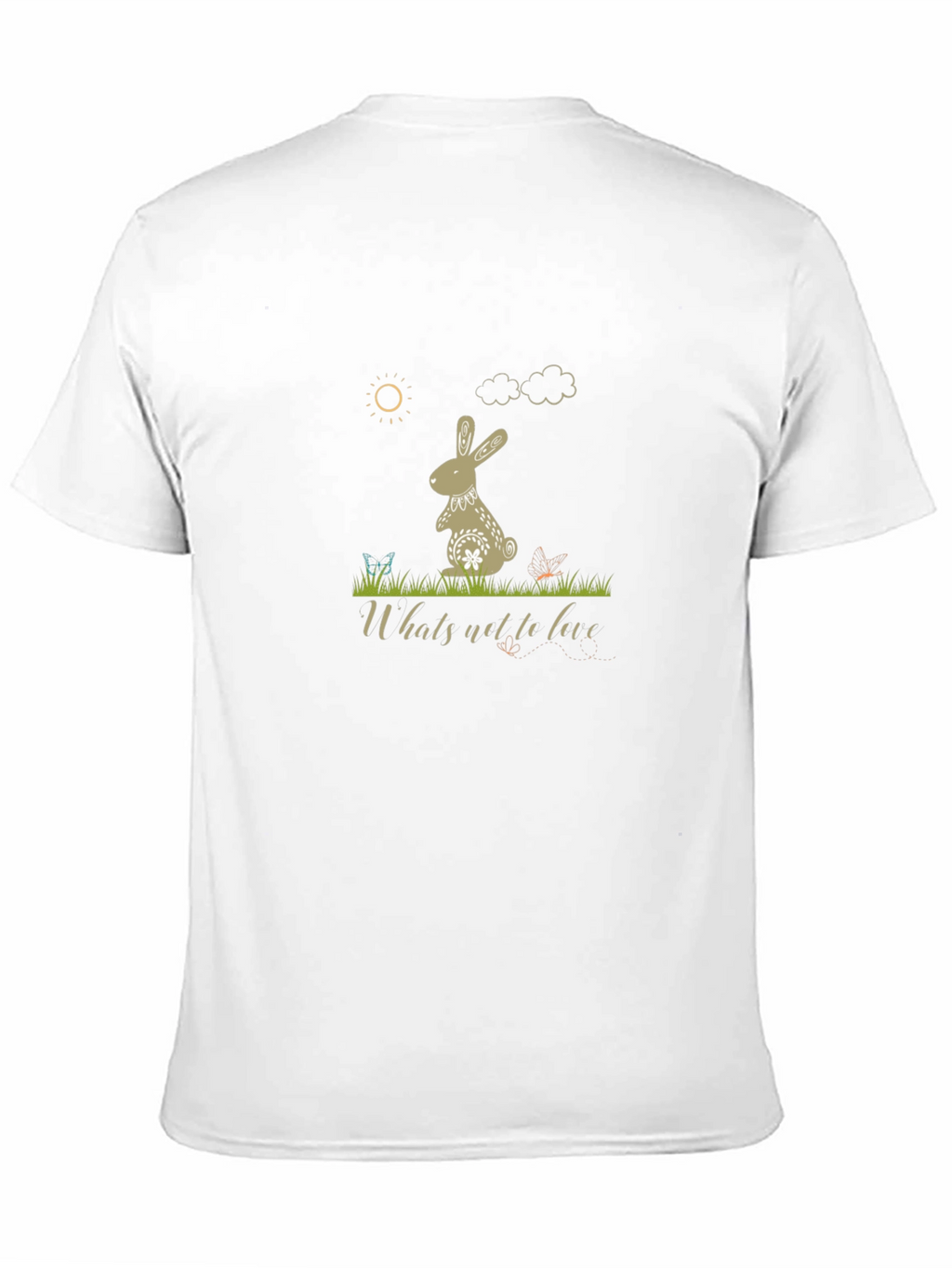 Rabbit Graphic Print Black T-Shirt