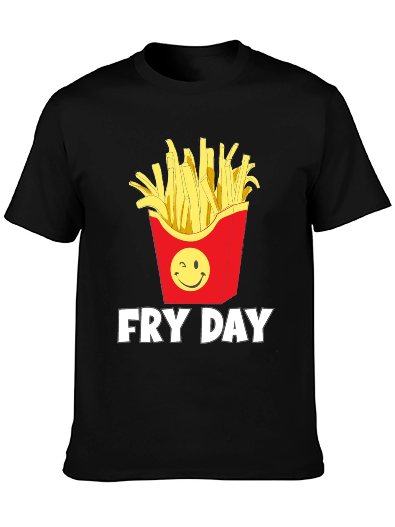 Fry Day Graphic T-Shirt - Black Cotton Tee