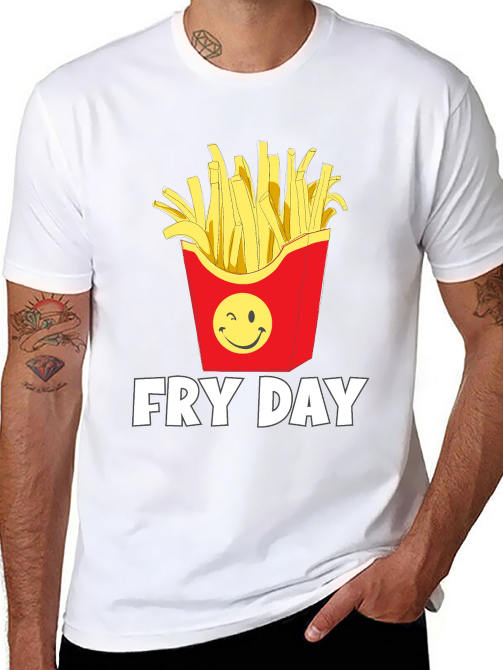 Fry Day Graphic T-Shirt - Black Cotton Tee