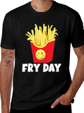 Fry Day Graphic T-Shirt - Black Cotton Tee