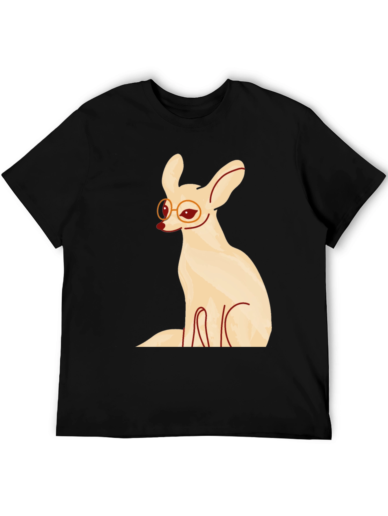 Fennec Fox with Glasses Graphic T-Shirt