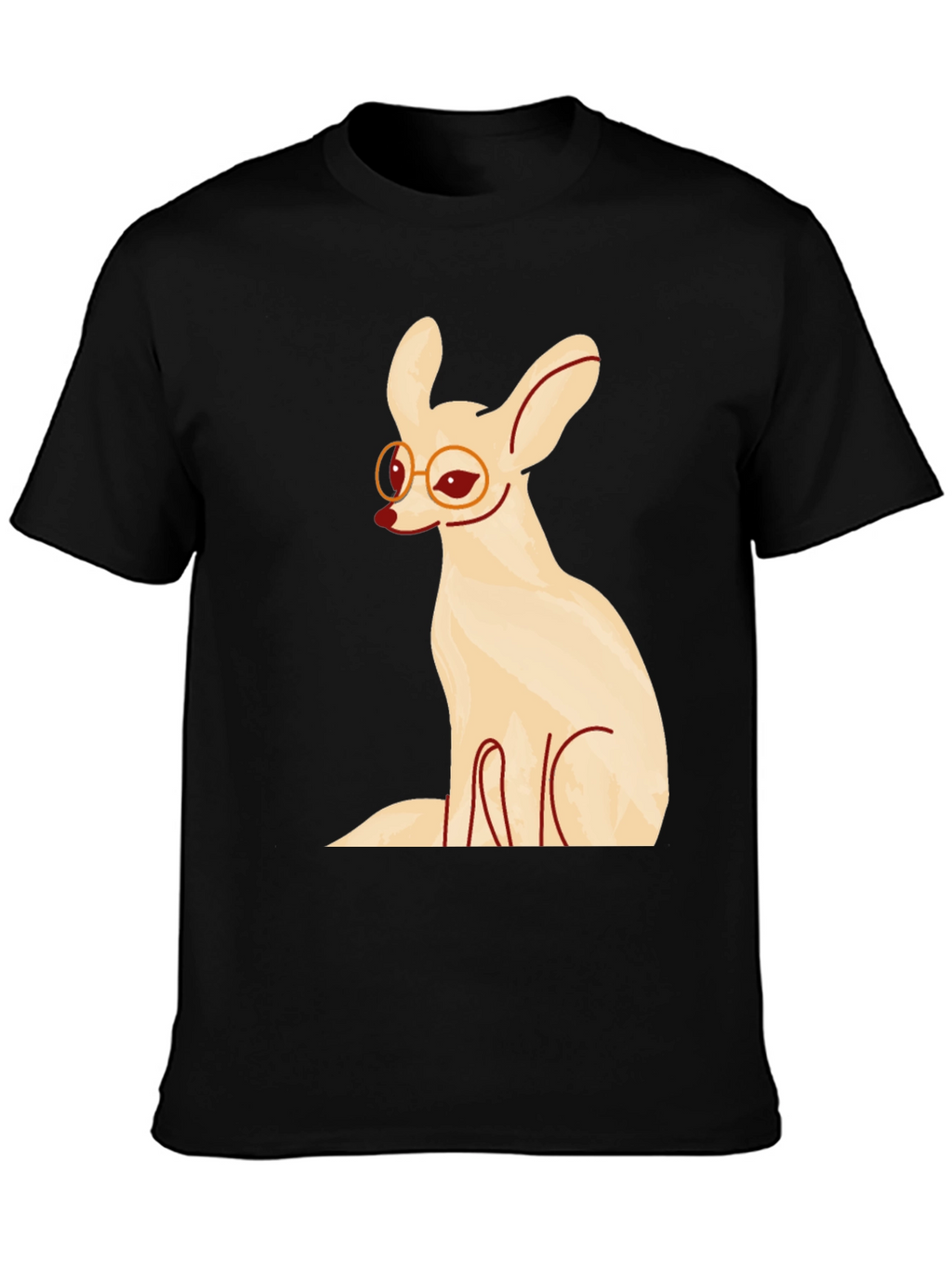 Fennec Fox with Glasses Graphic T-Shirt