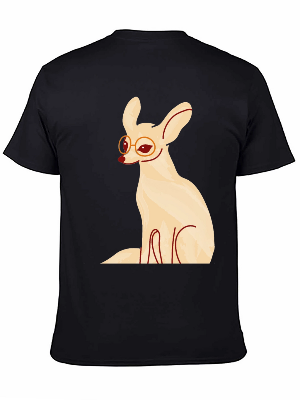 Fennec Fox with Glasses Graphic T-Shirt