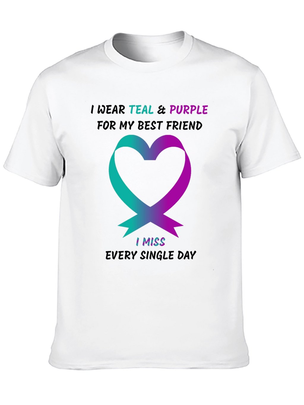 Teal & Purple Ribbon Best Friend T-Shirt