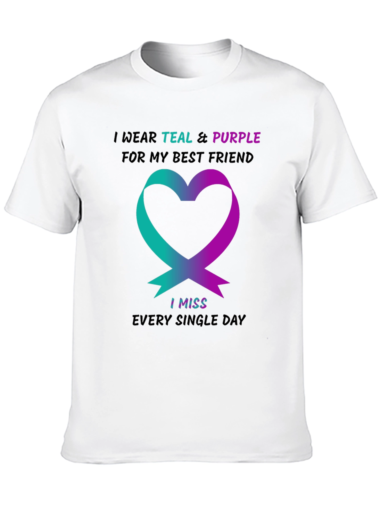 Teal & Purple Ribbon Best Friend T-Shirt