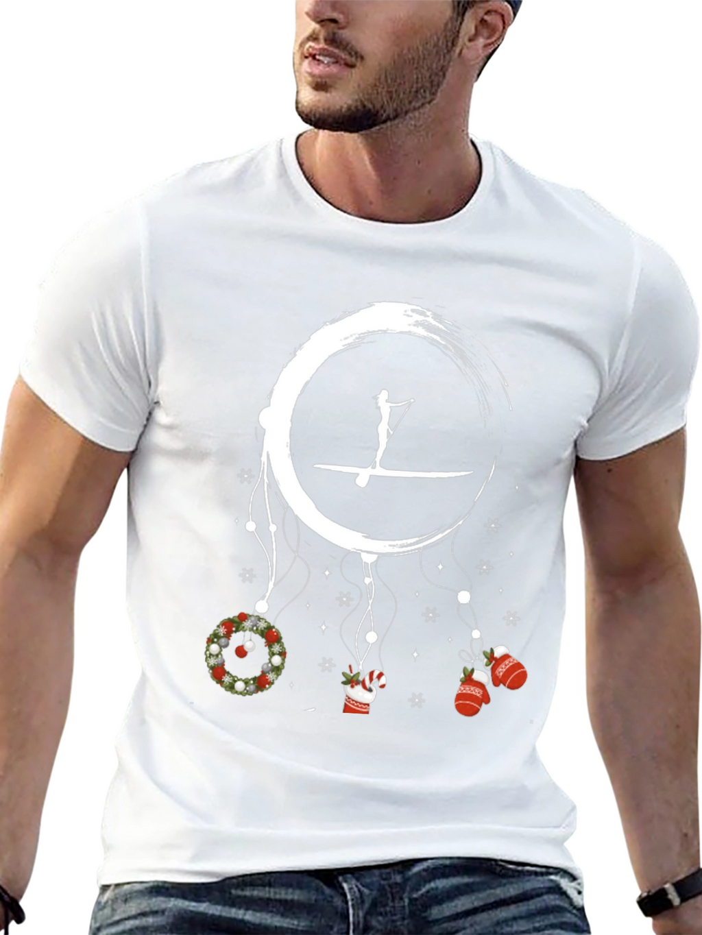 Festive Paddle Boarding Holiday T-Shirt