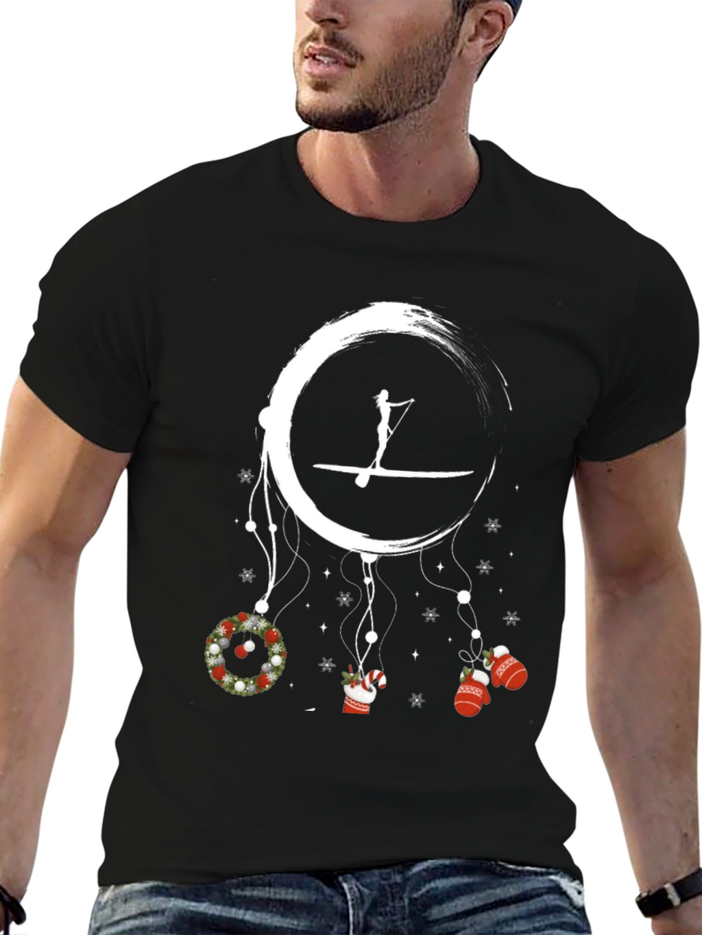 Festive Paddle Boarding Holiday T-Shirt