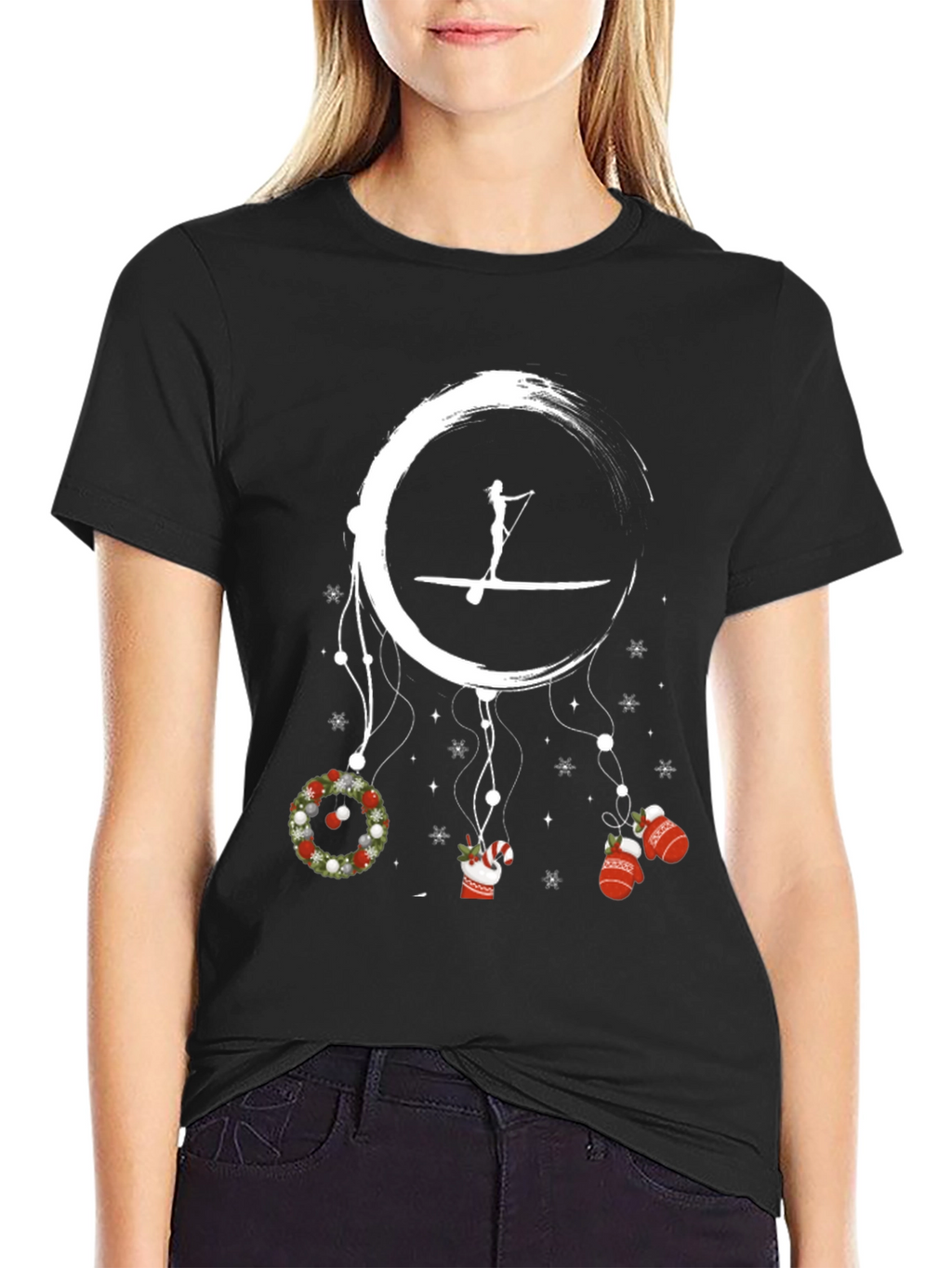 Festive Paddle Boarding Holiday T-Shirt