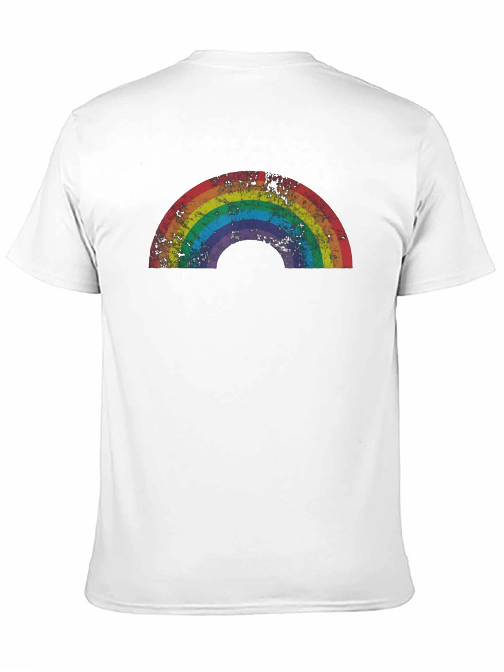 Retro Rainbow Graphic Tee - Black Cotton T-Shirt