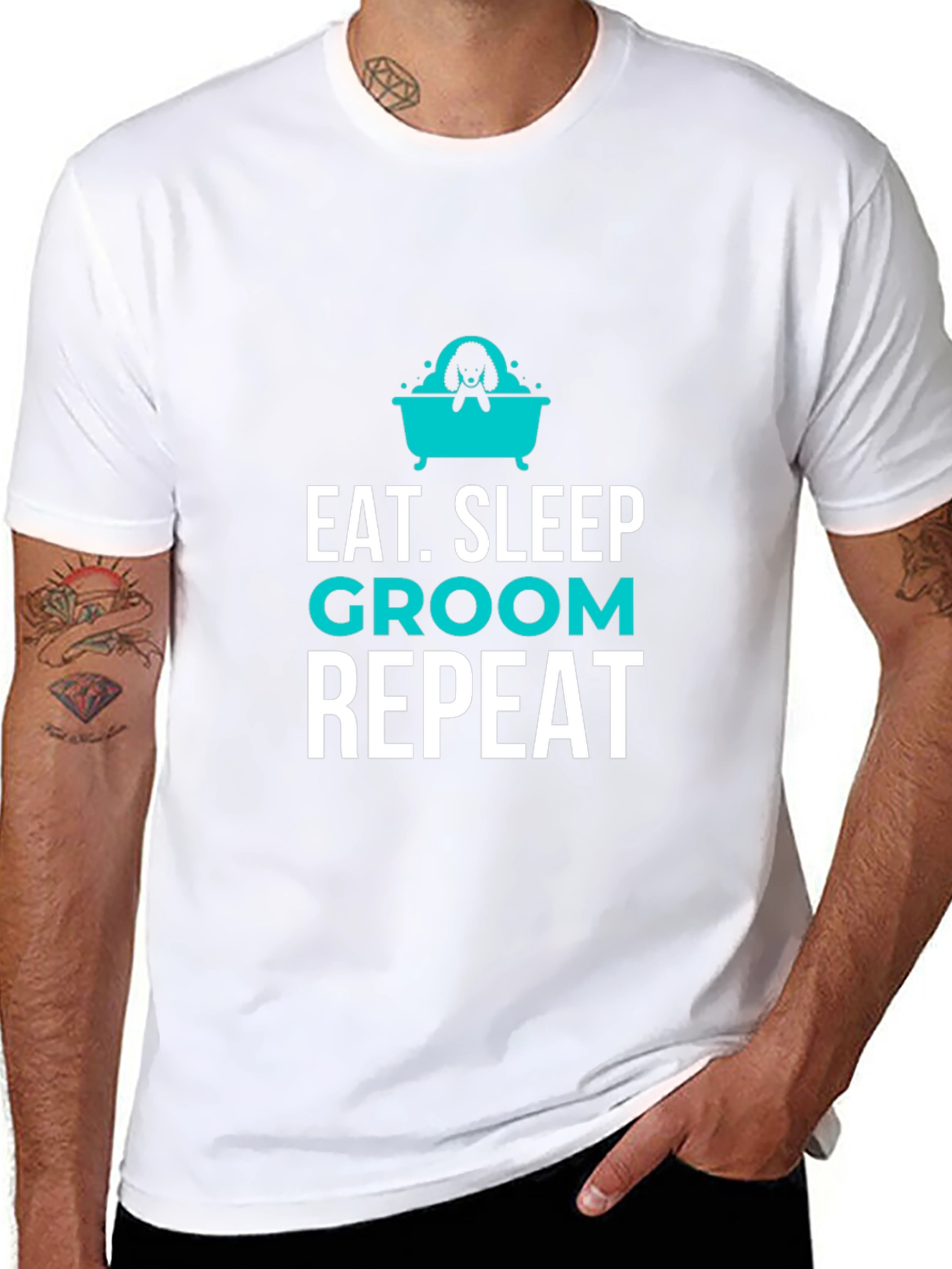 Eat Sleep Groom Repeat Graphic Tee