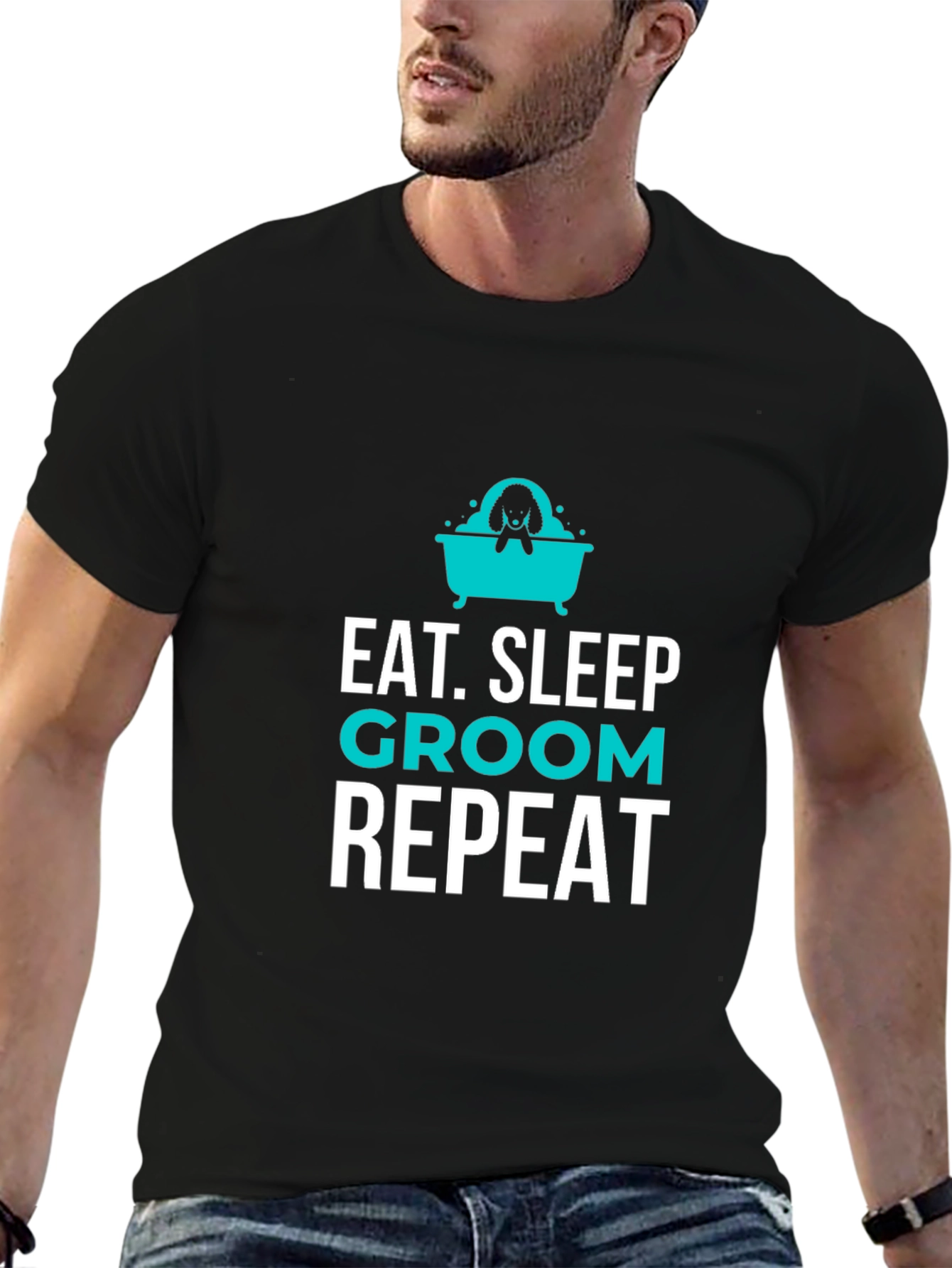 Eat Sleep Groom Repeat Graphic Tee