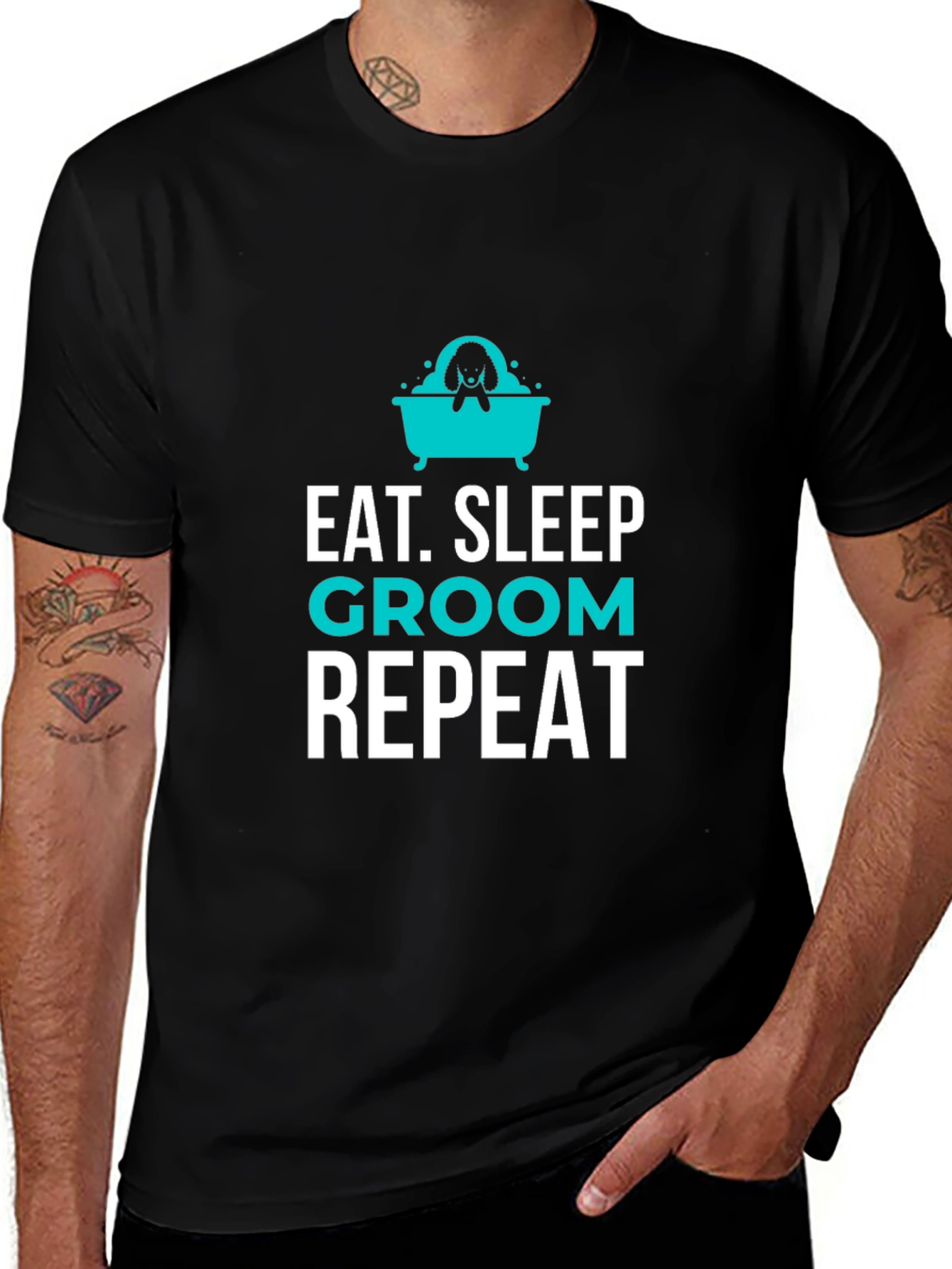 Eat Sleep Groom Repeat Graphic Tee