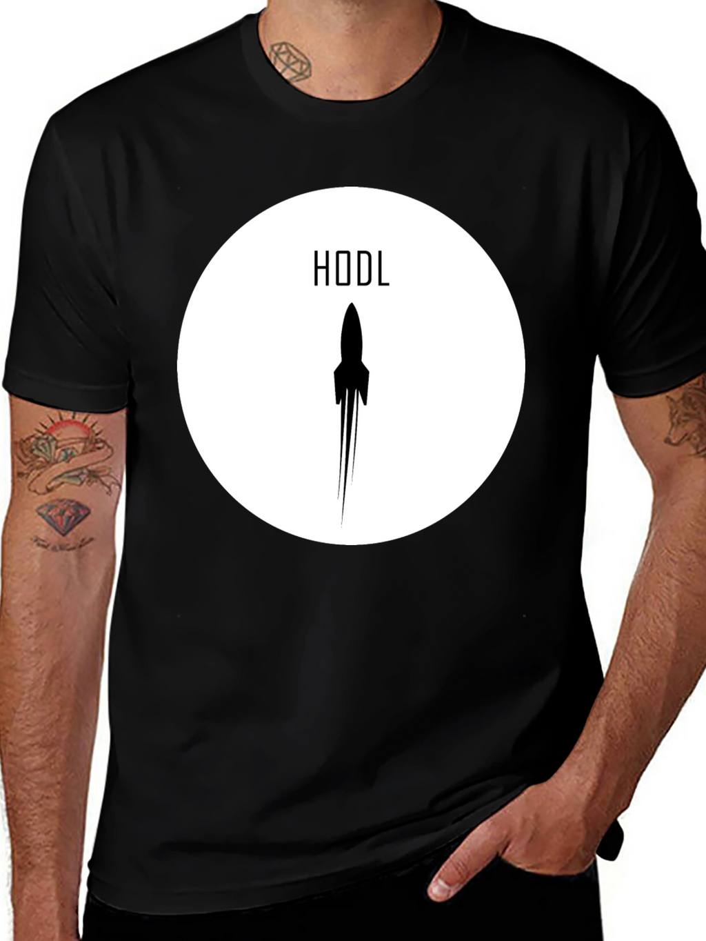HODL Rocket Crypto T-Shirt - Black