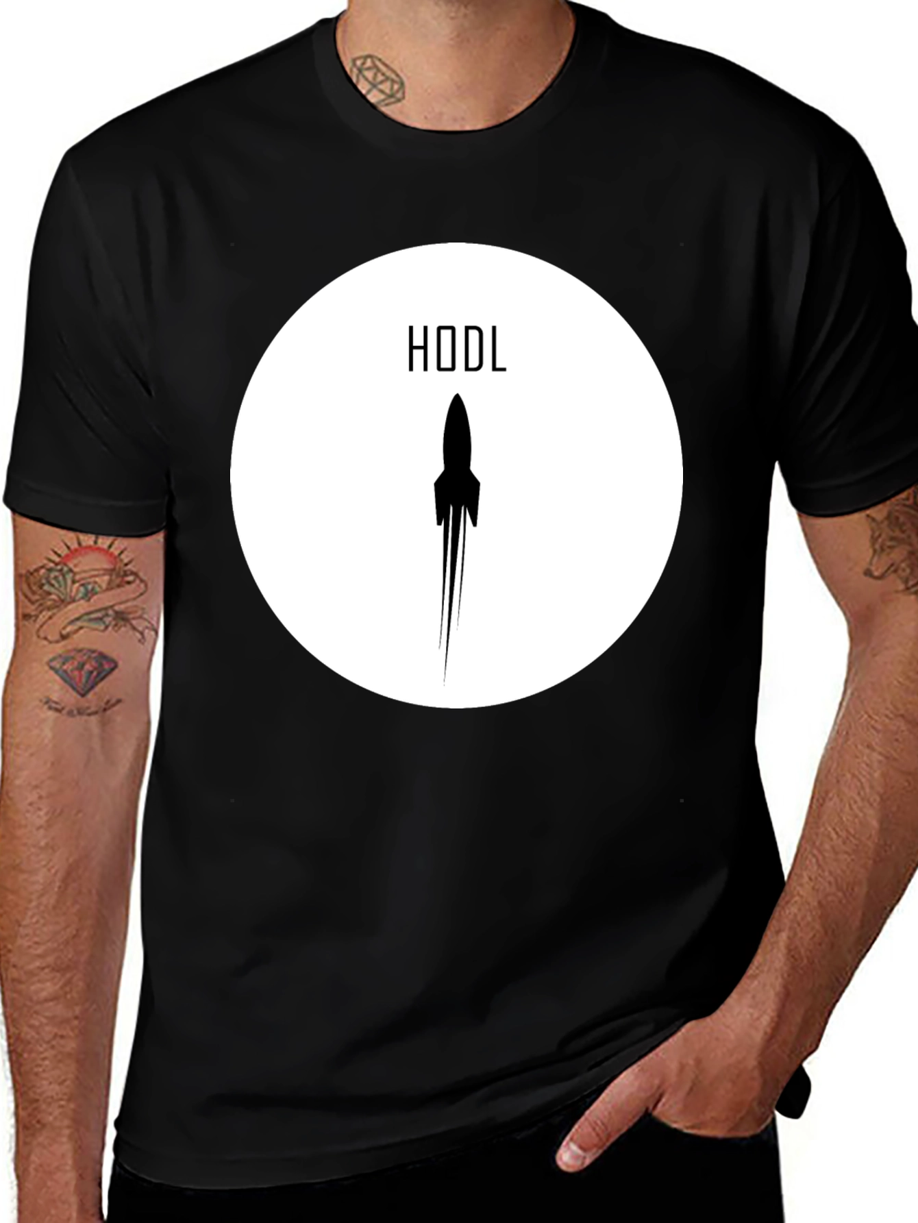 HODL Rocket Crypto T-Shirt - Black