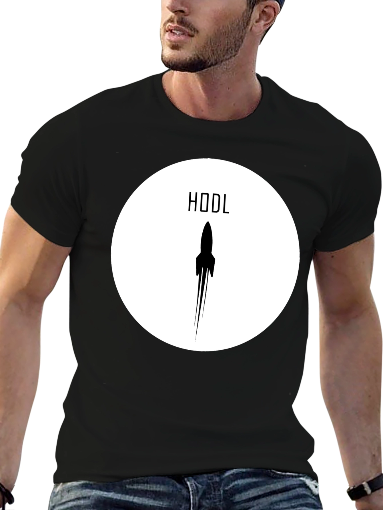 HODL Rocket Crypto T-Shirt - Black