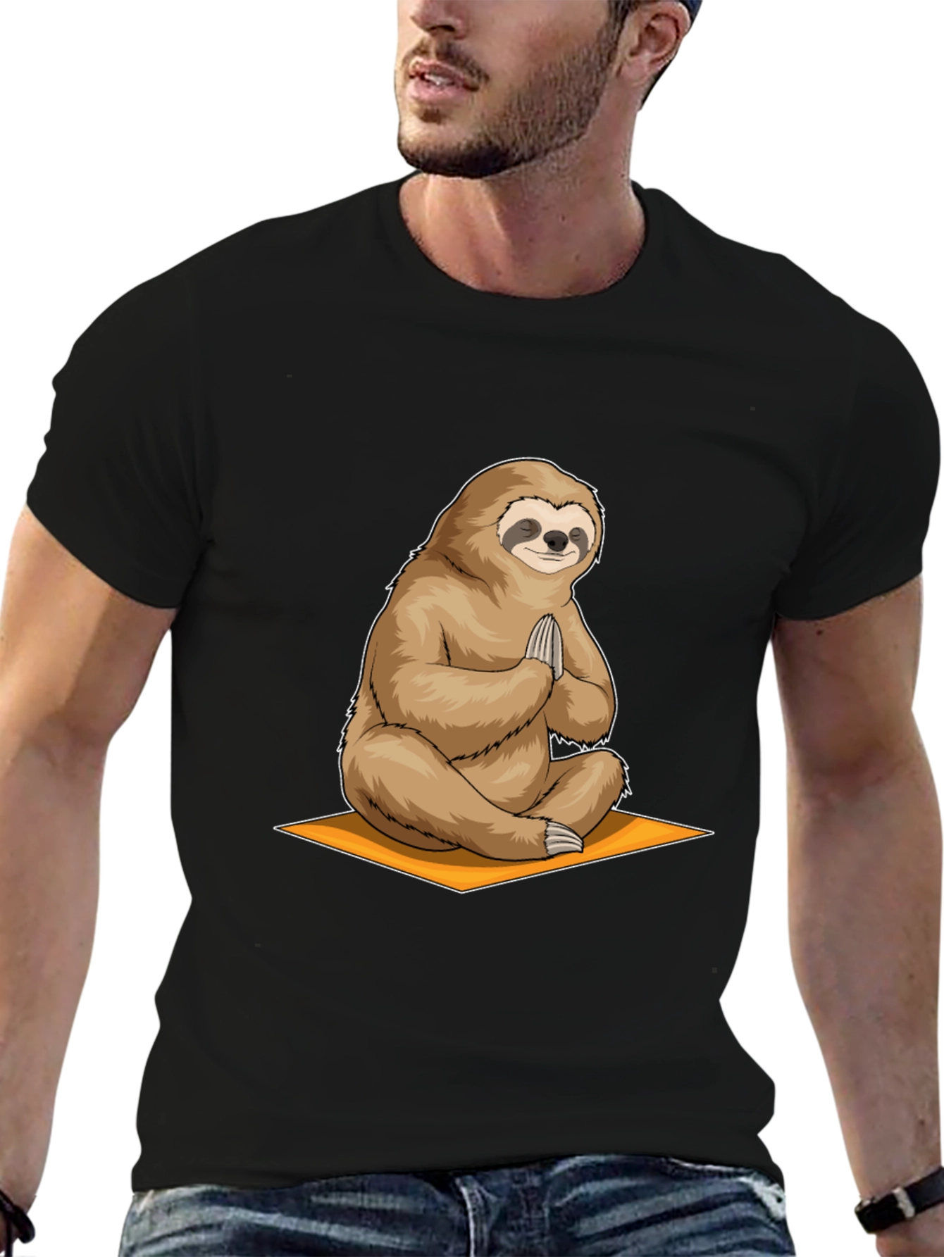 Meditating Sloth Graphic Tee - Relaxation Shirt