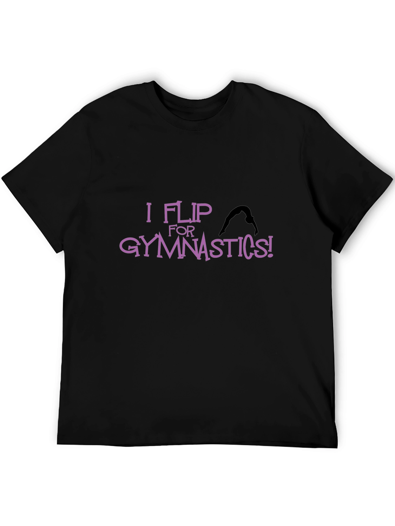 I Flip For Gymnastics Black T-Shirt