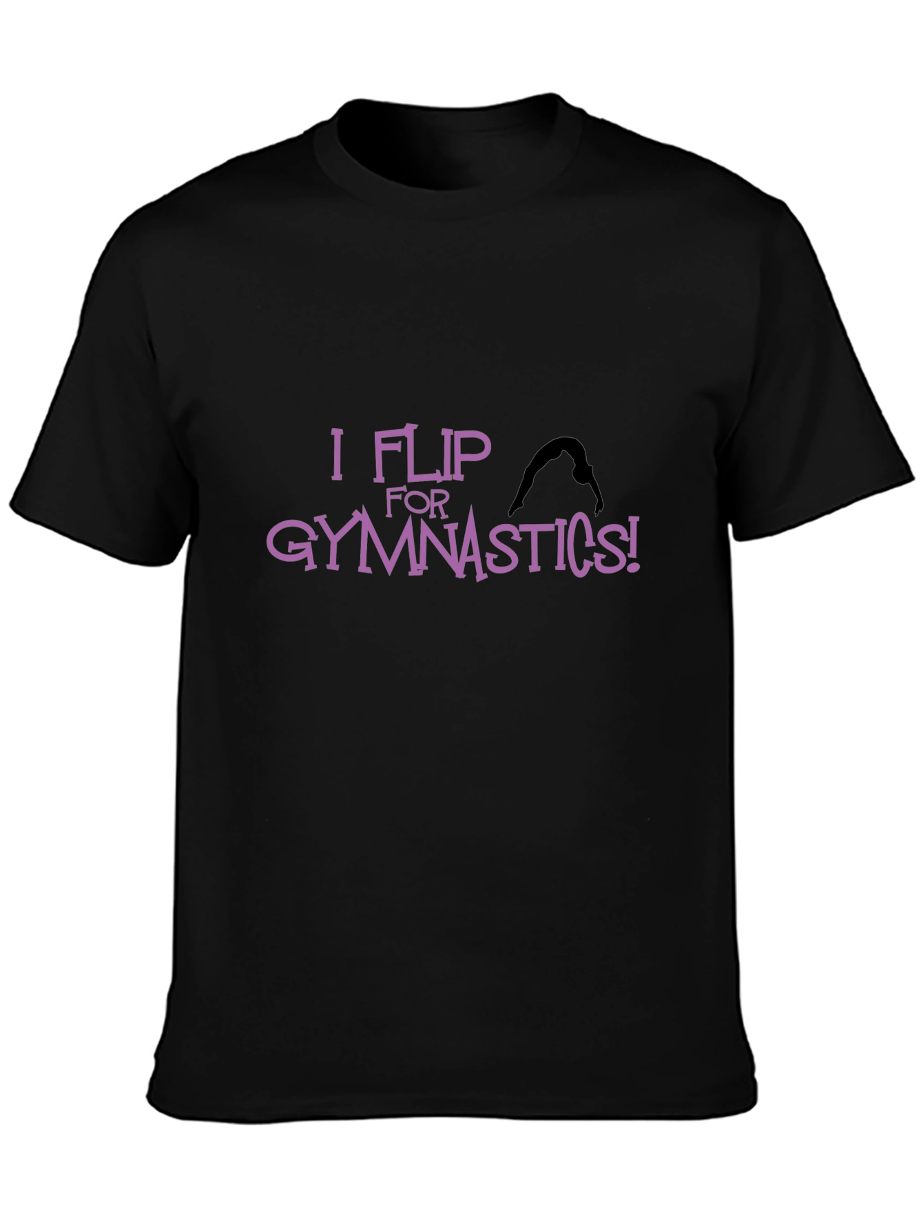 I Flip For Gymnastics Black T-Shirt