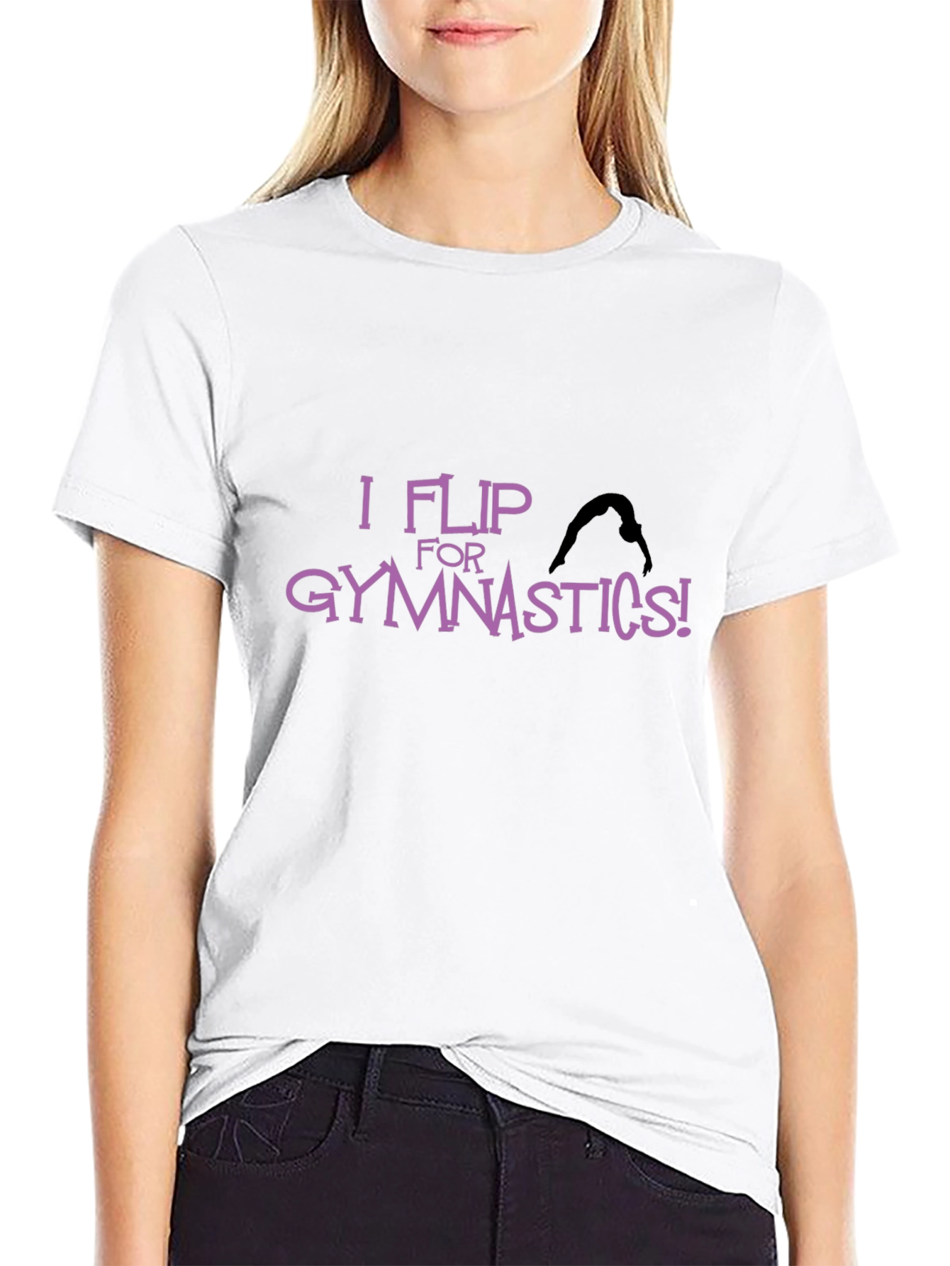 I Flip For Gymnastics Black T-Shirt