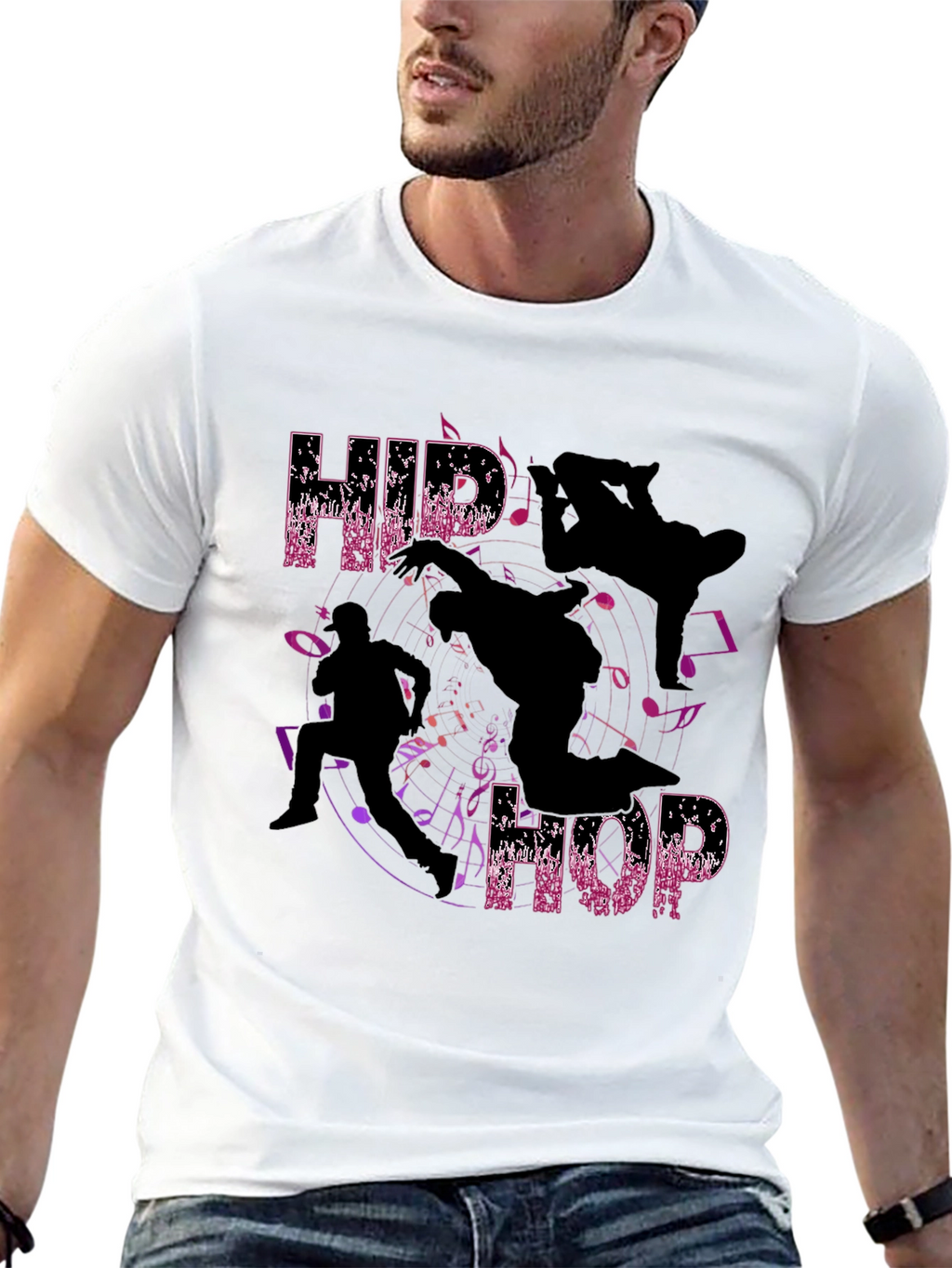 Hip Hop Dance Silhouette Graphic T-Shirt
