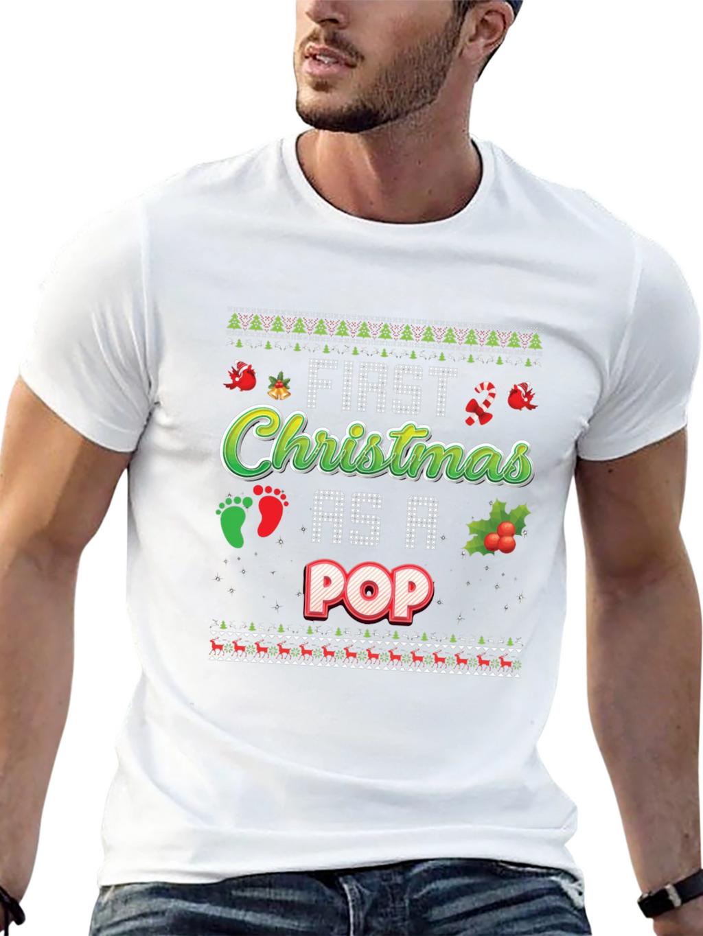First Christmas As A Pop Ugly Holiday T-Shirt