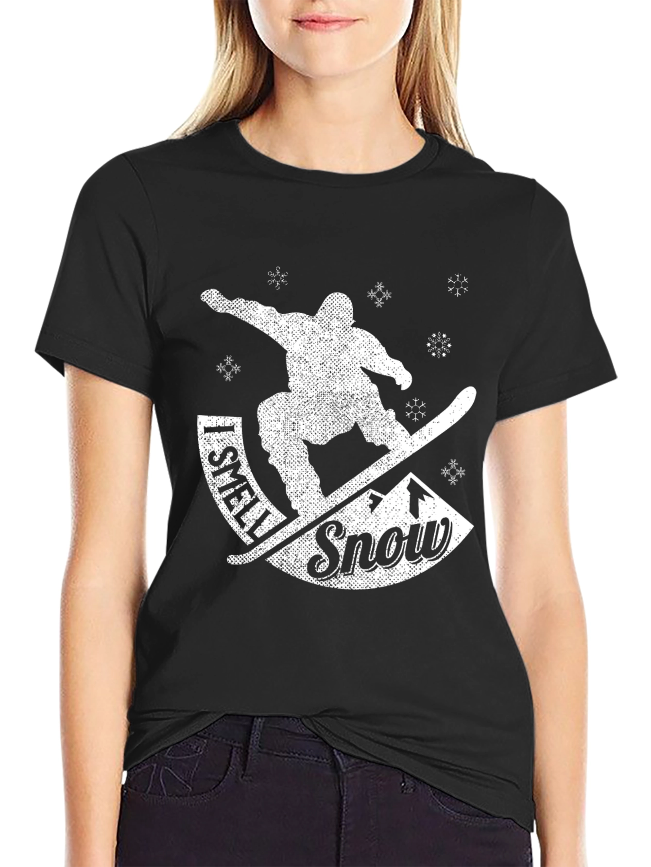 I Smell Snow Black Graphic Tee Shirt