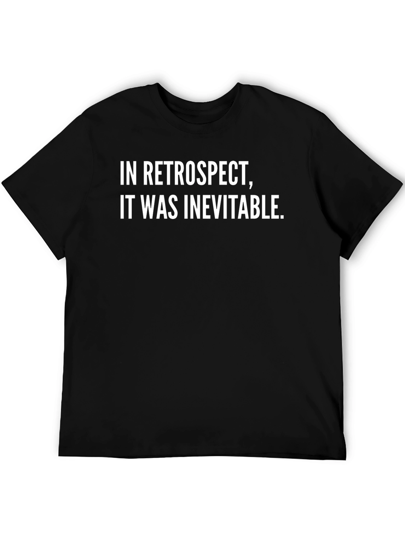 Inevitable Retro Black Cotton T-Shirt