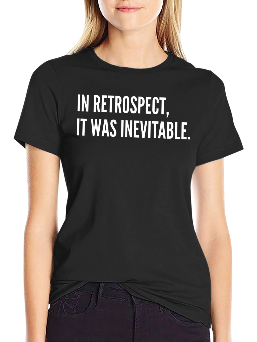 Inevitable Retro Black Cotton T-Shirt