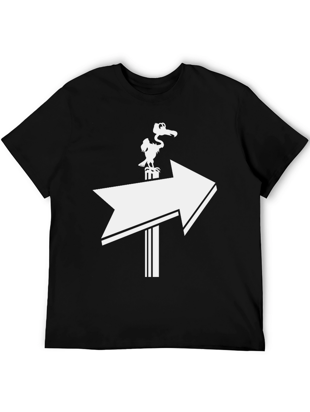 Arrow Direction Funny Bird Graphic T-Shirt