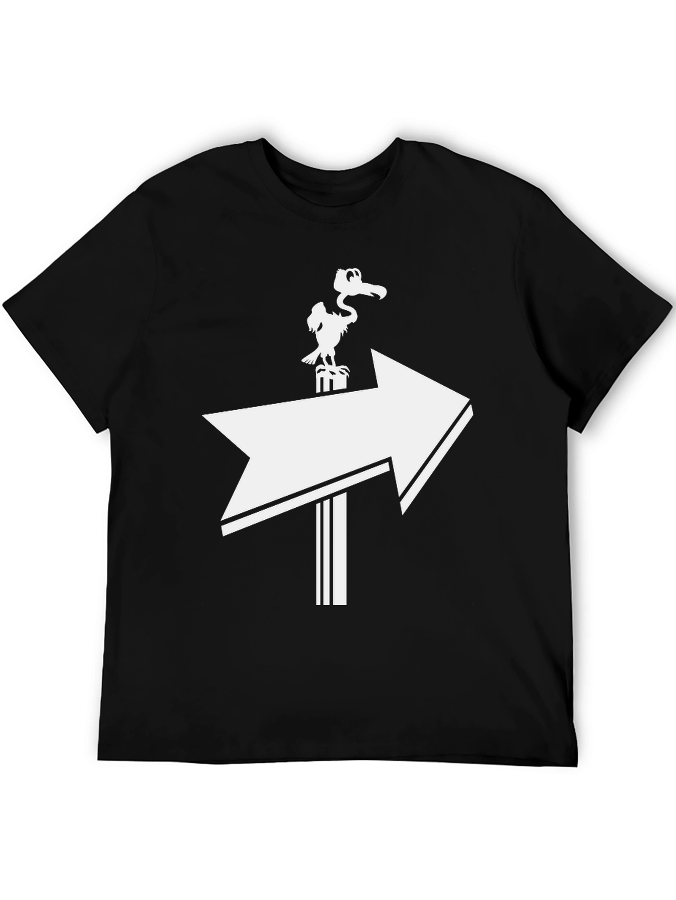 Arrow Direction Funny Bird Graphic T-Shirt