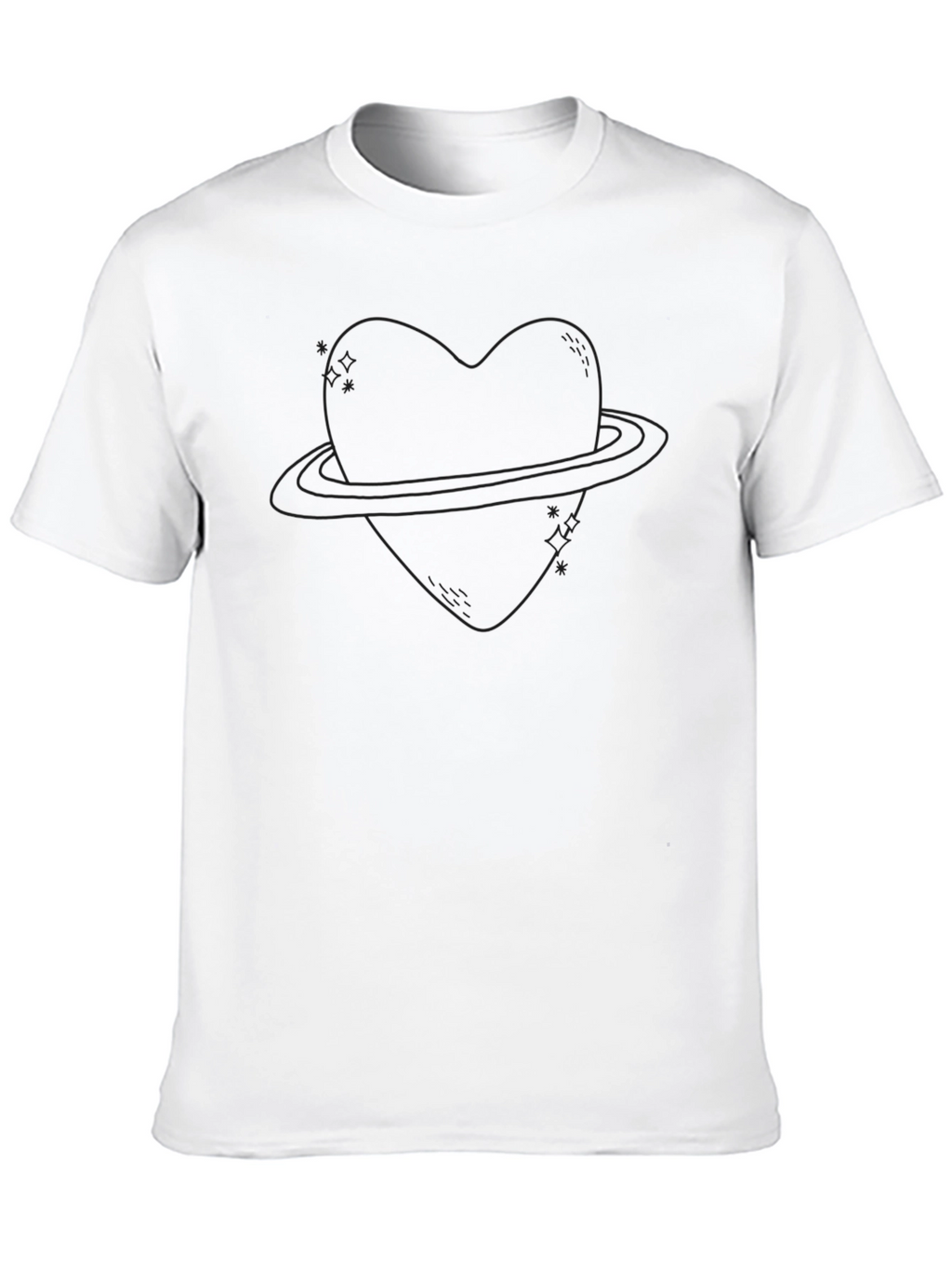 Heart Planet Graphic T-Shirt - Black