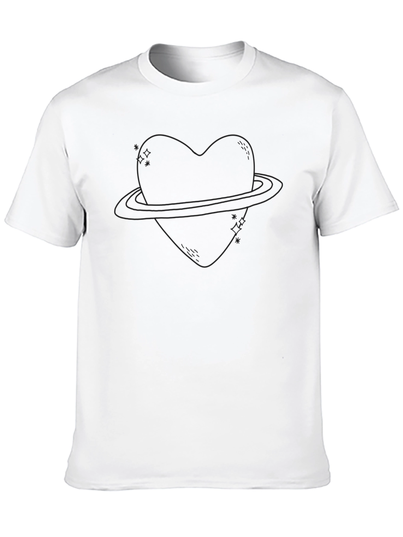 Heart Planet Graphic T-Shirt - Black