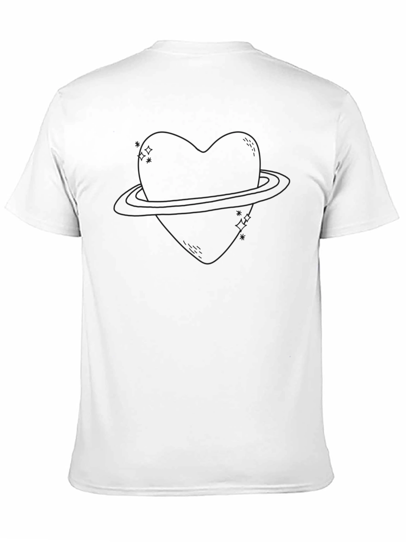 Heart Planet Graphic T-Shirt - Black