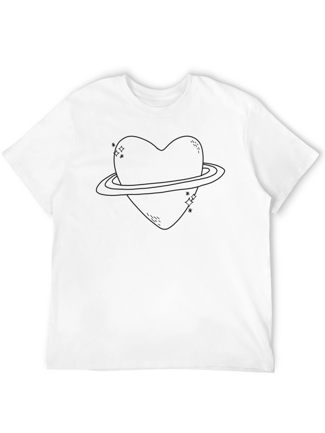Heart Planet Graphic T-Shirt - Black