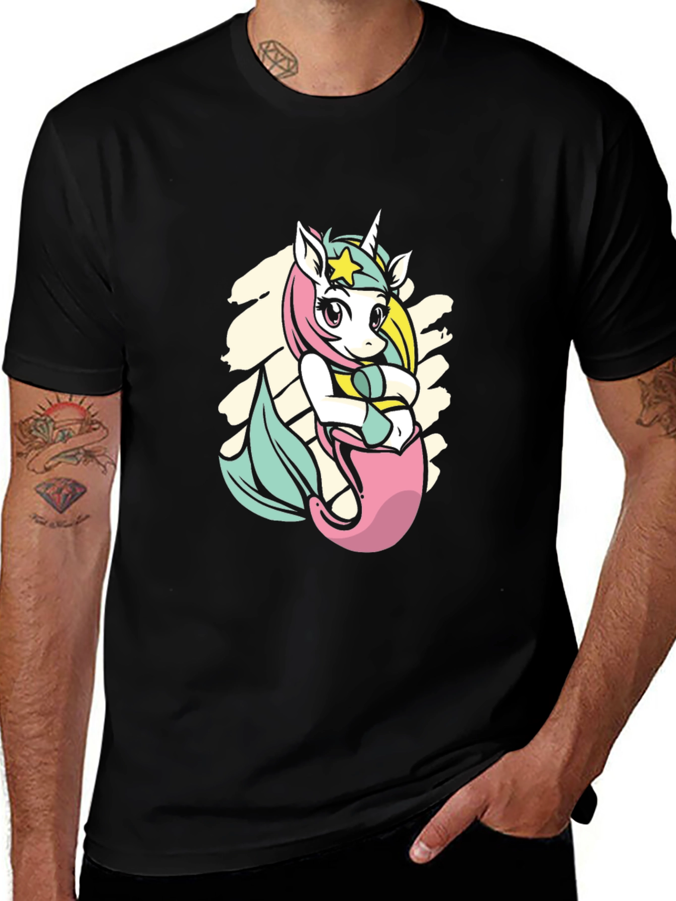 Unicorn Mermaid Graphic Tee - Magical Creature T-Shirt