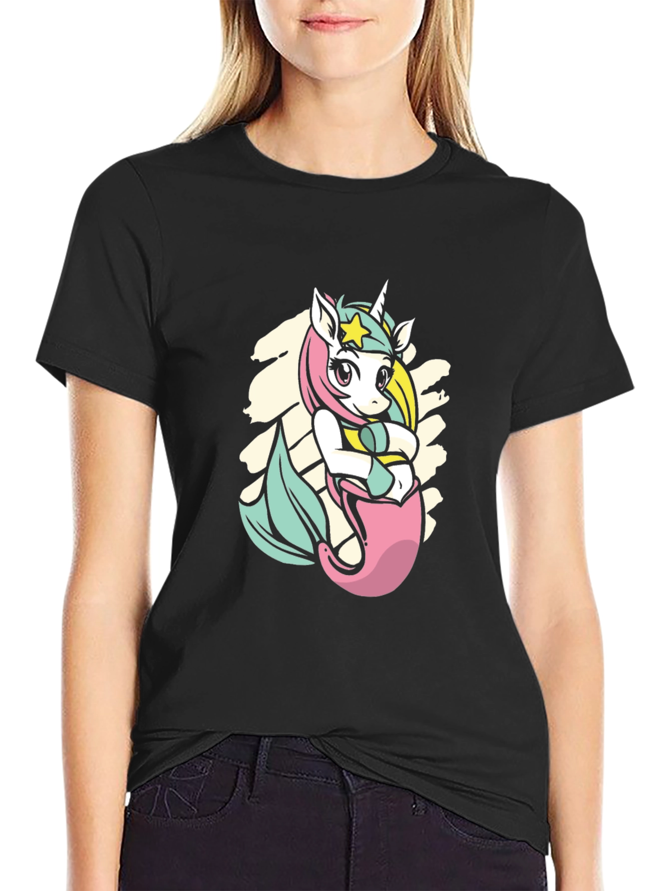 Unicorn Mermaid Graphic Tee - Magical Creature T-Shirt