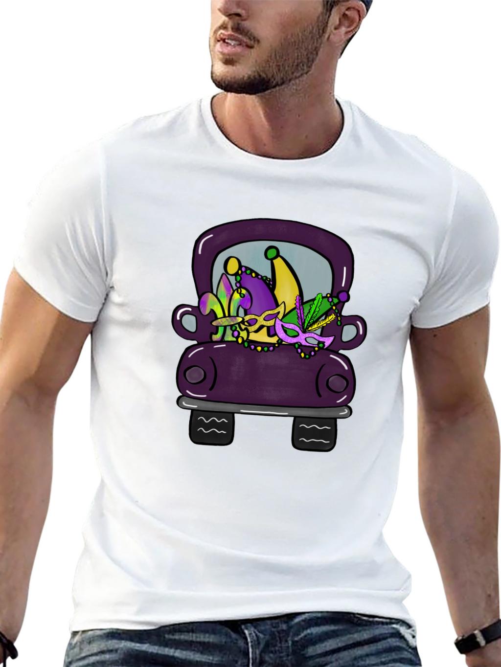 Mardi Gras Car Graphic Tee