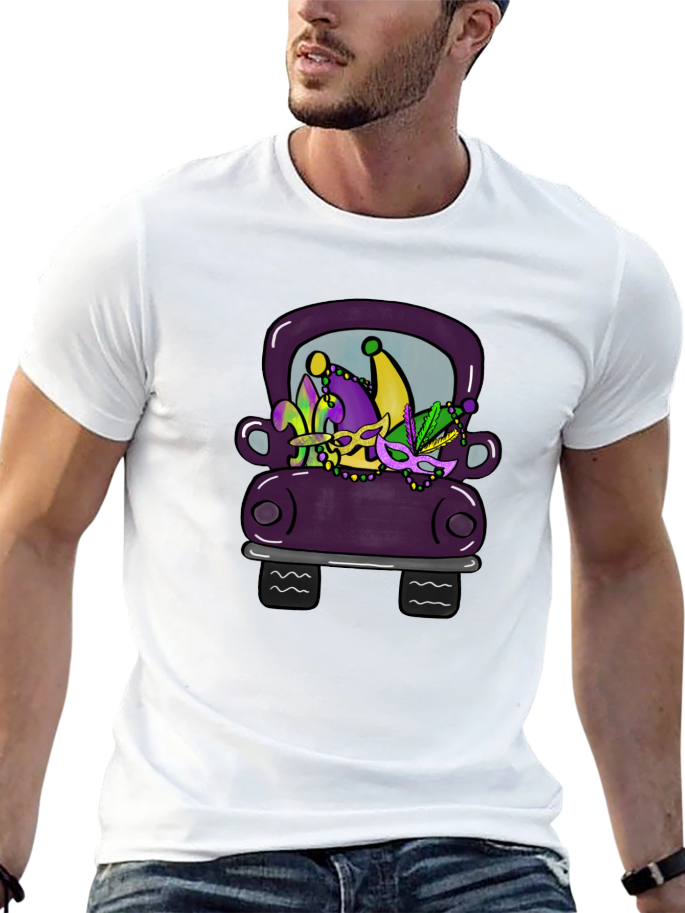 Mardi Gras Car Graphic Tee