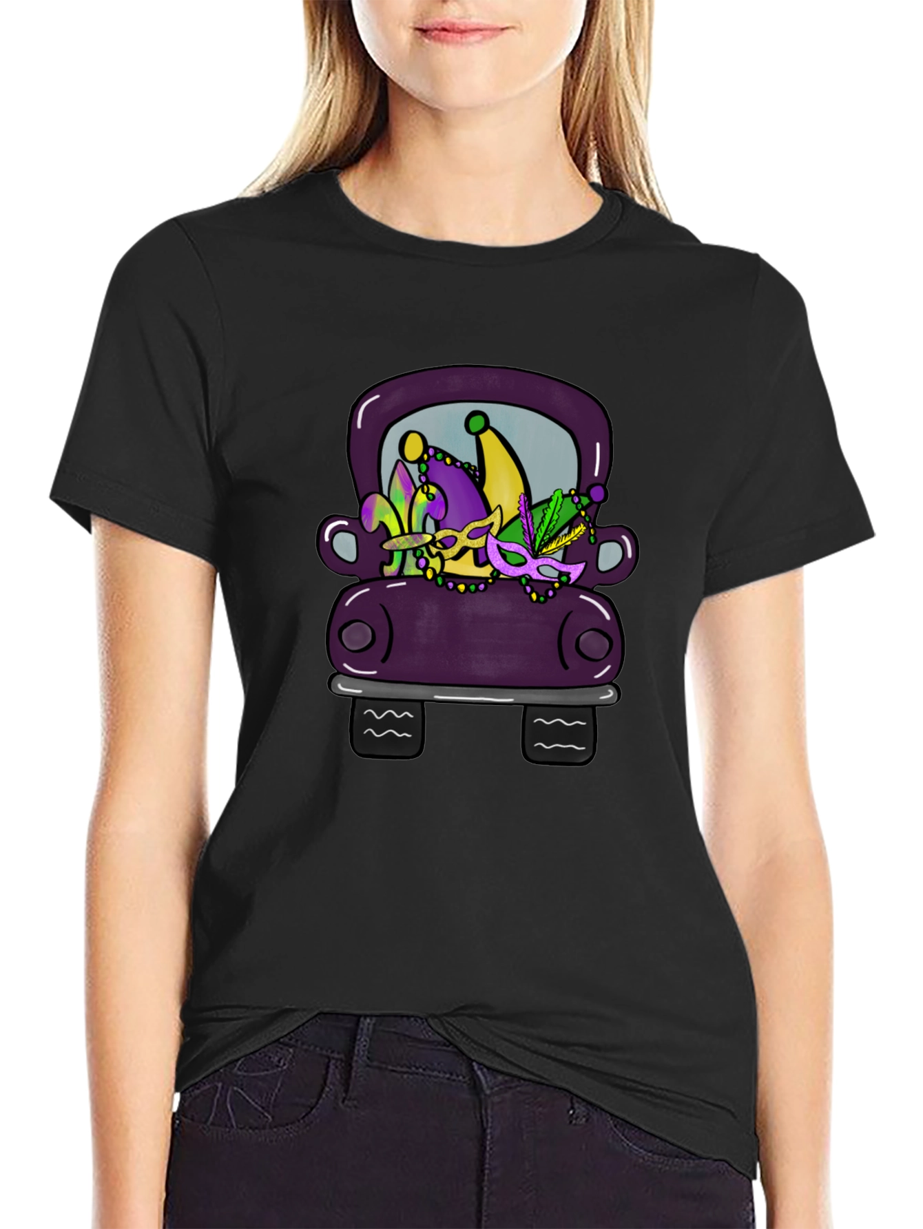 Mardi Gras Car Graphic Tee