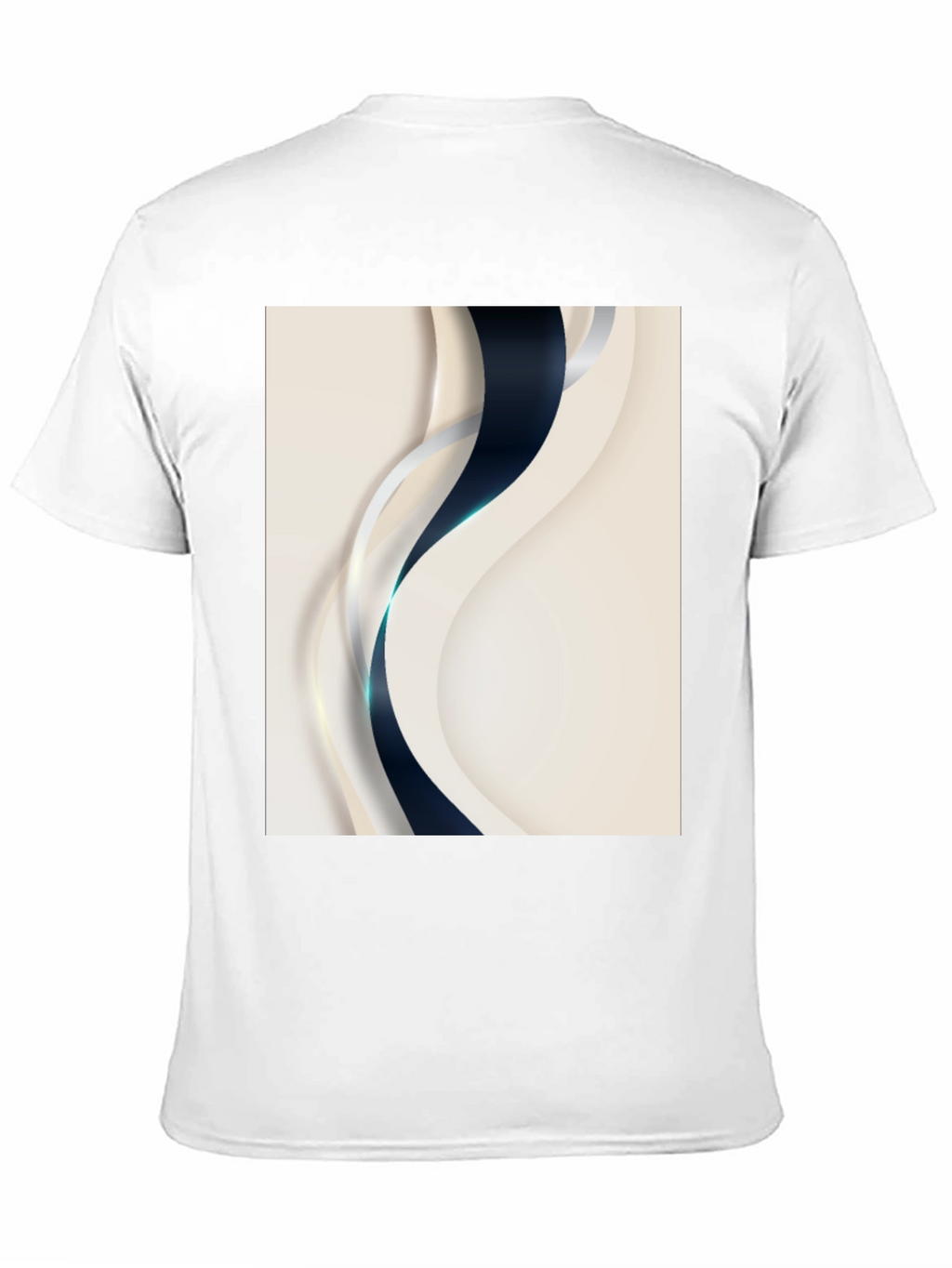 Stylish Black T-Shirt with Abstract Wave Design