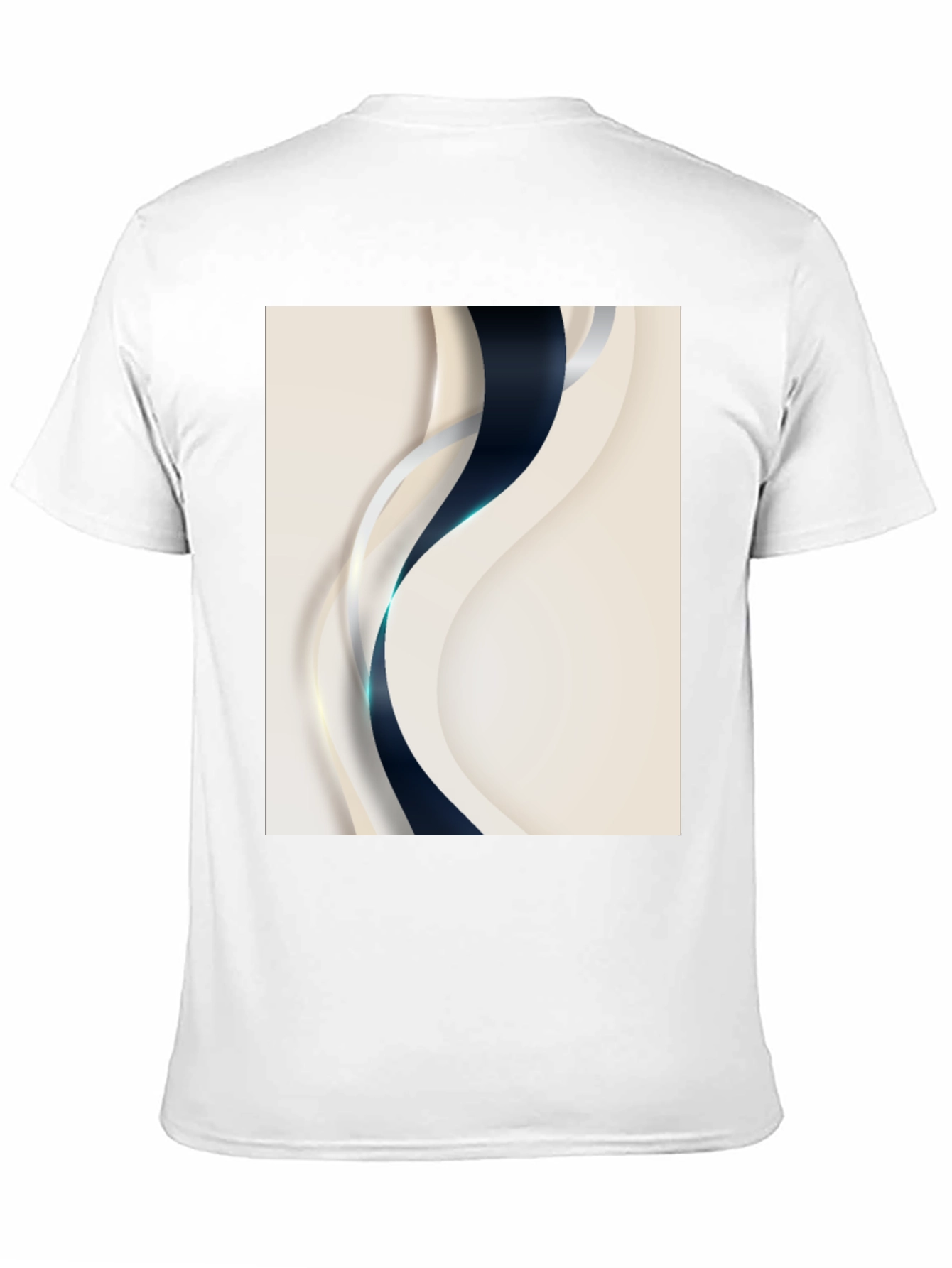 Stylish Black T-Shirt with Abstract Wave Design